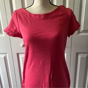 Talbots Coral Ruffled Cap Sleeve Midi Cotton Dress Size XS